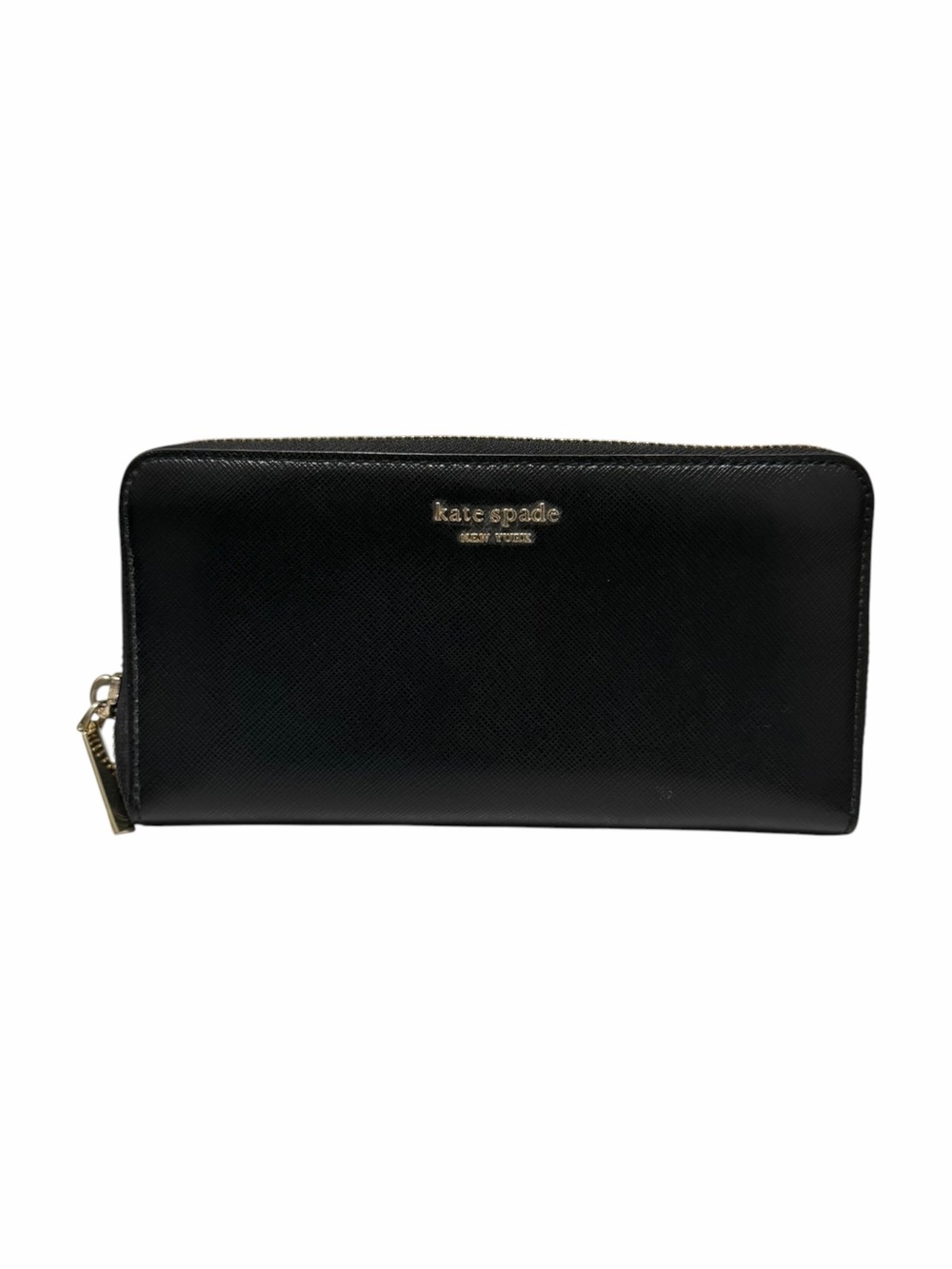 Kate Spade Crosshatching Black Leather Wallet
